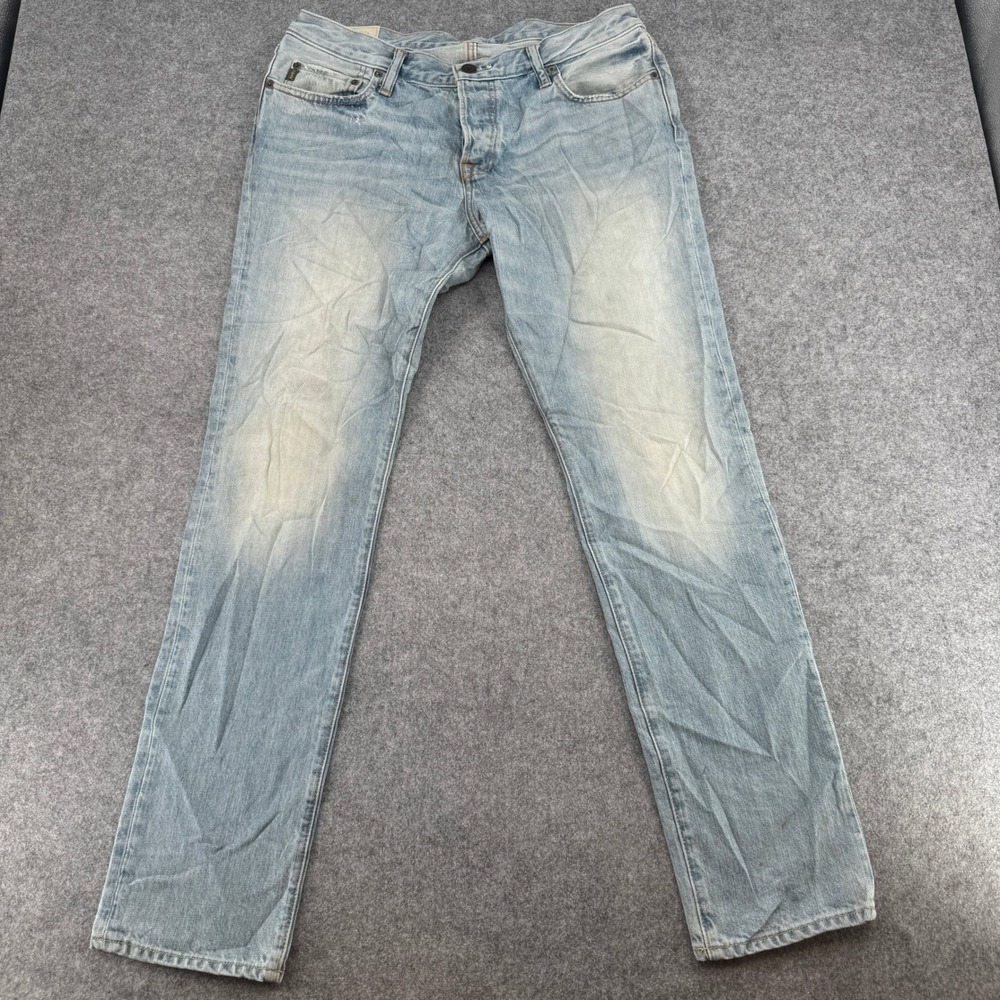 Y2K Abercrombie & Fitch Jeans Mens 34x32 The A&F Skinny Light Wash EUC